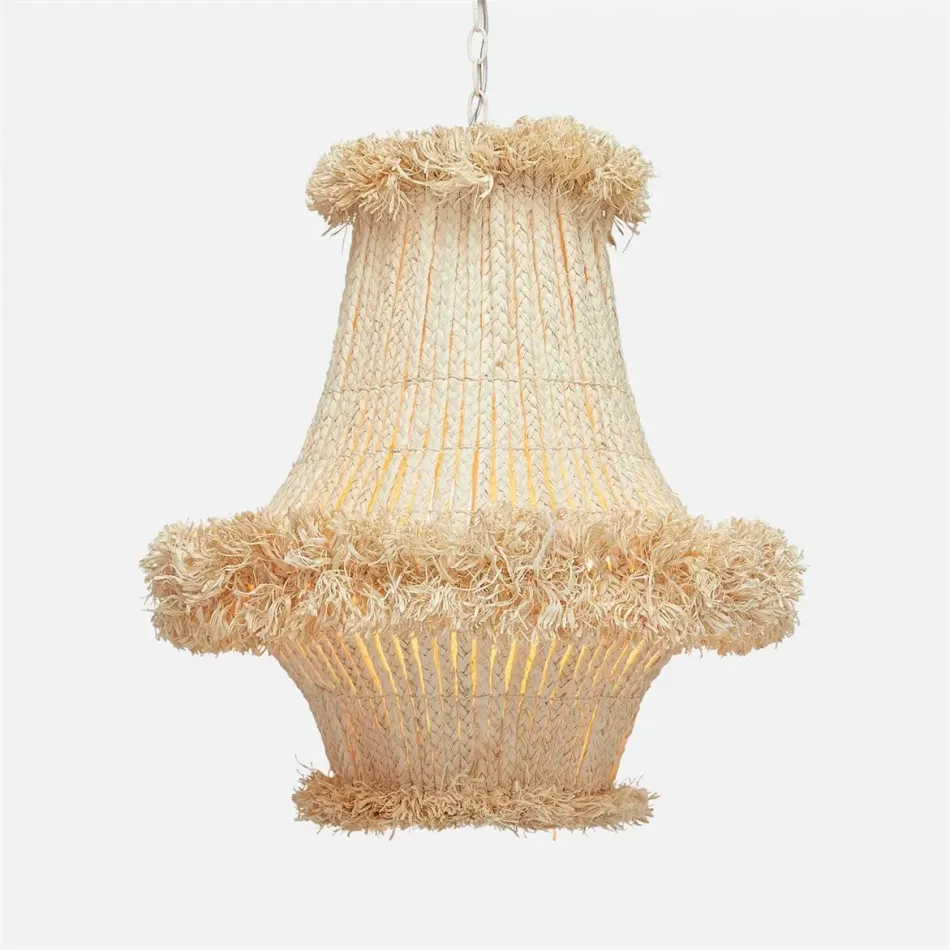Lidor 24"D x 26"H Natural Raffia Chandelier