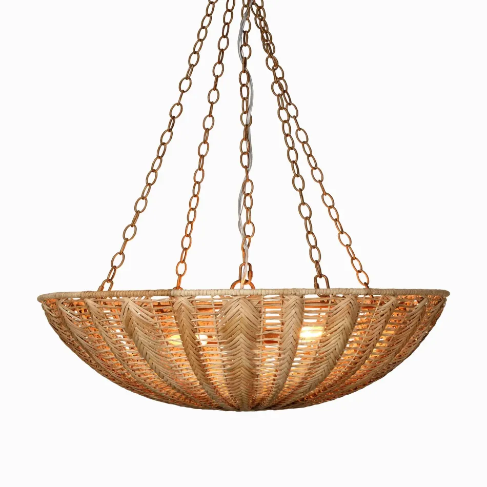 Magdalena 38"D x 12"H Natural Rattan Peel/Core Chandelier