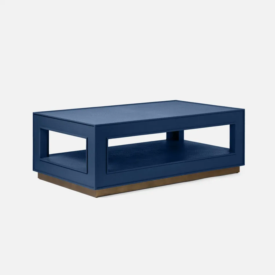 Adeen Coffee Table True Navy Faux Ostrich