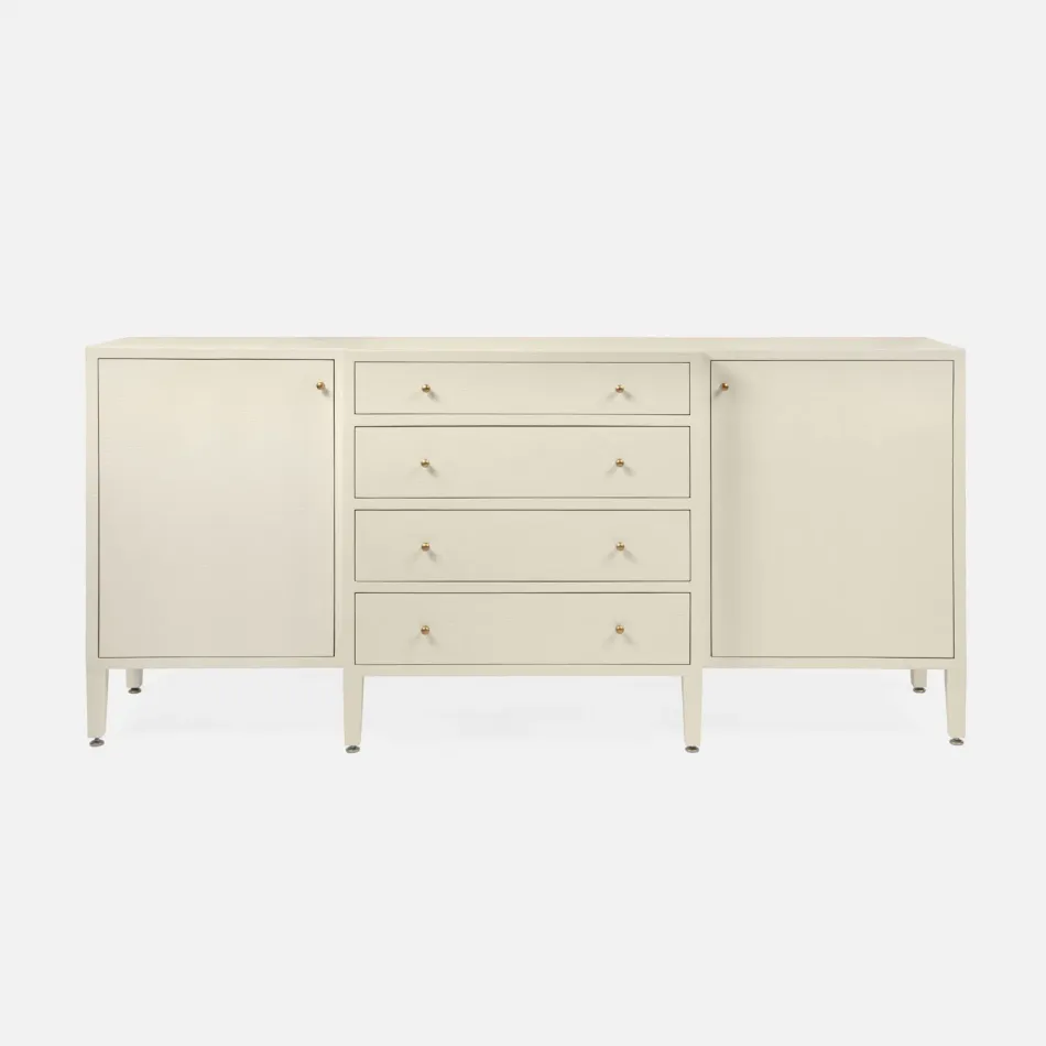 Conrad Deep Drawer Buffet Off-White Faux Raffia