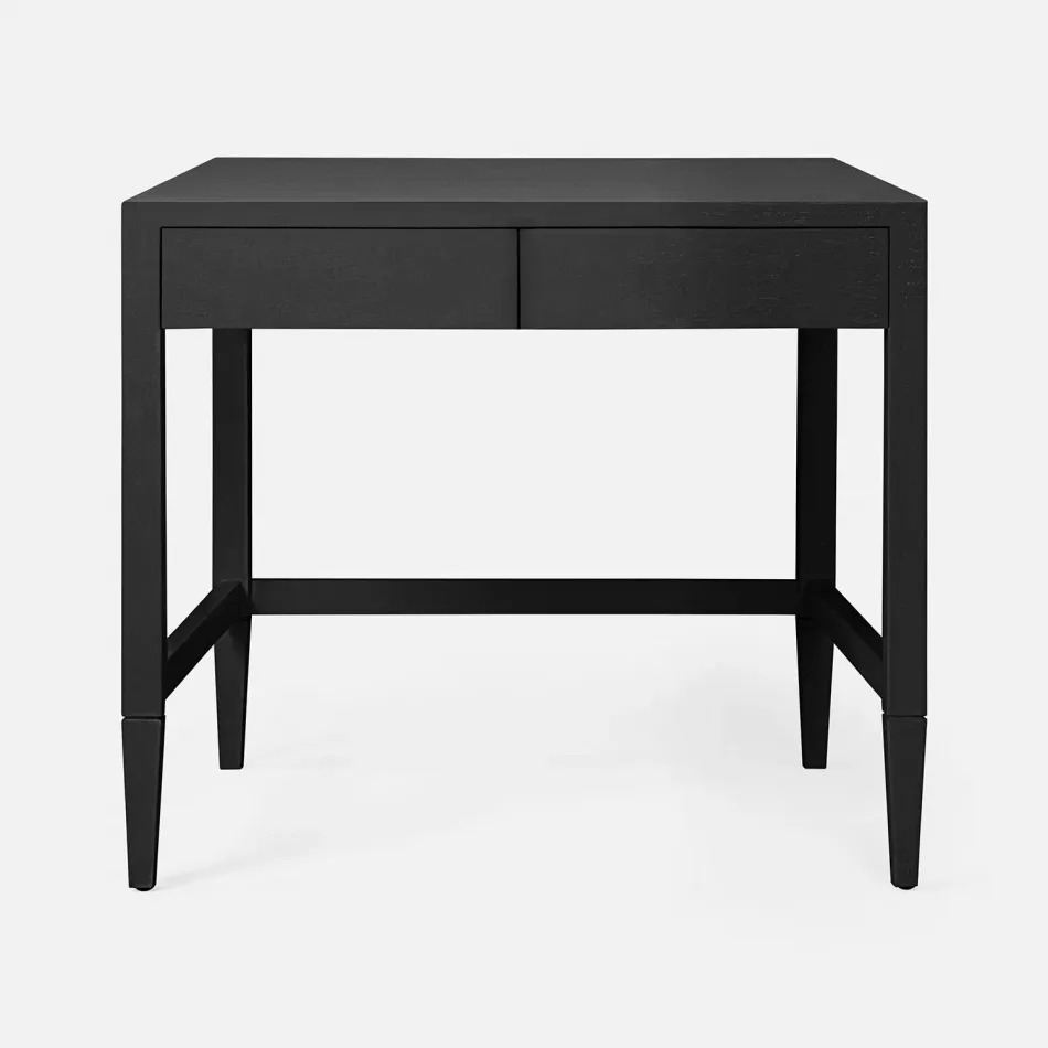 Conrad Desk Black Faux Raffia 36"L x 24"W x 31"H