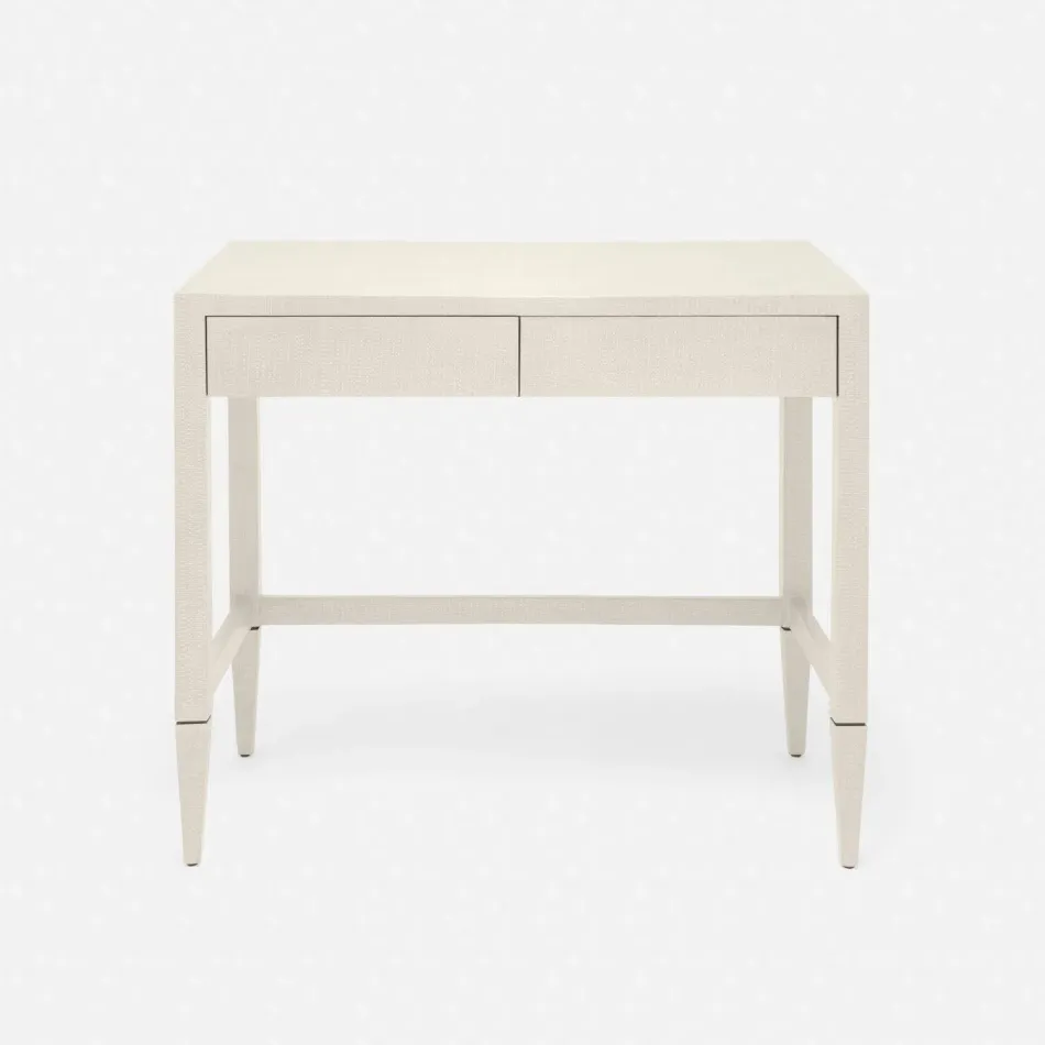 Conrad Desk Off-White Faux Raffia 36"L x 24"W x 31"H Off-White Faux Raffia