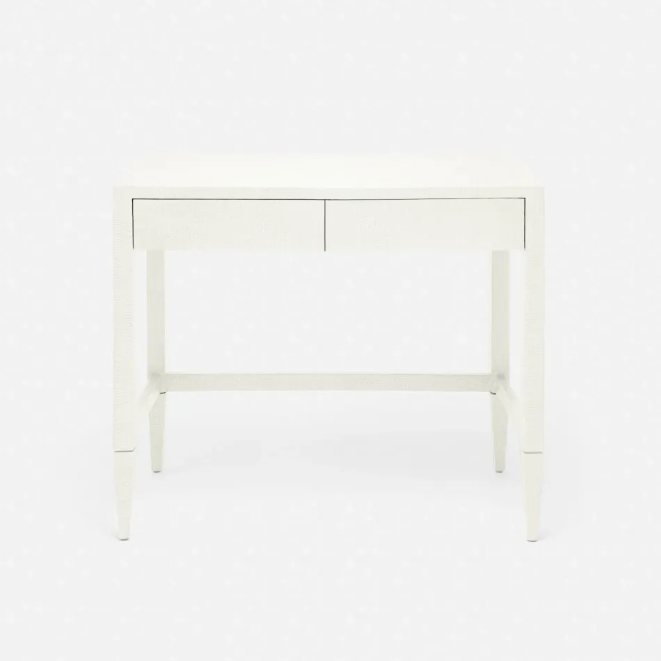 Conrad Desk Pristine Faux Raffia 36"L x 24"W x 31"H Off-White Faux Raffia