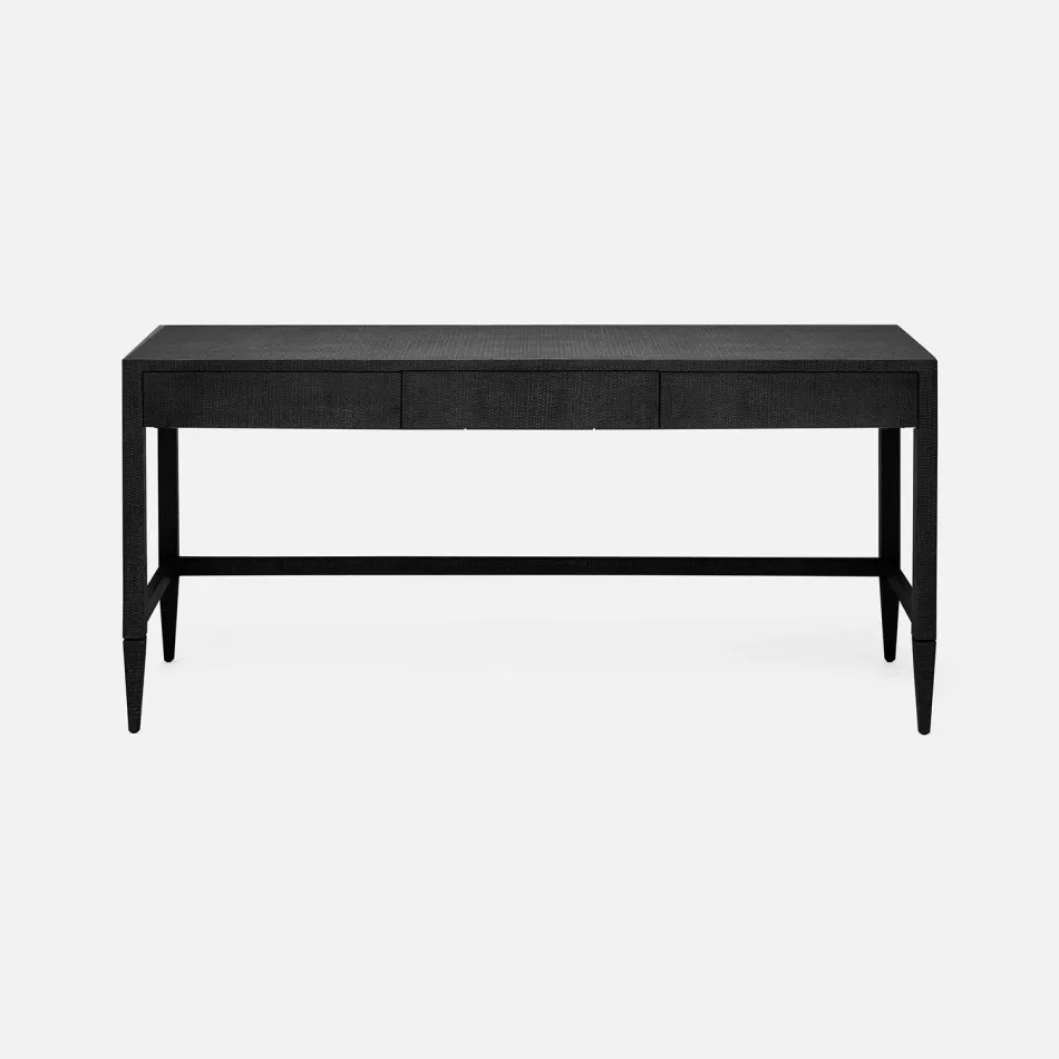 Conrad Desk Black Faux Raffia 64''L x 30''W x 31''H