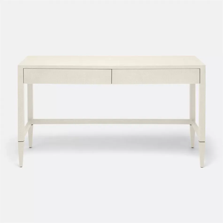 Conrad Desk Off-White Faux Raffia 54"L x 20"W x 31"H