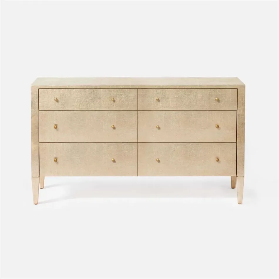 Conrad Dresser Champagne Faux Raffia 60"L x 20"W x 34"H