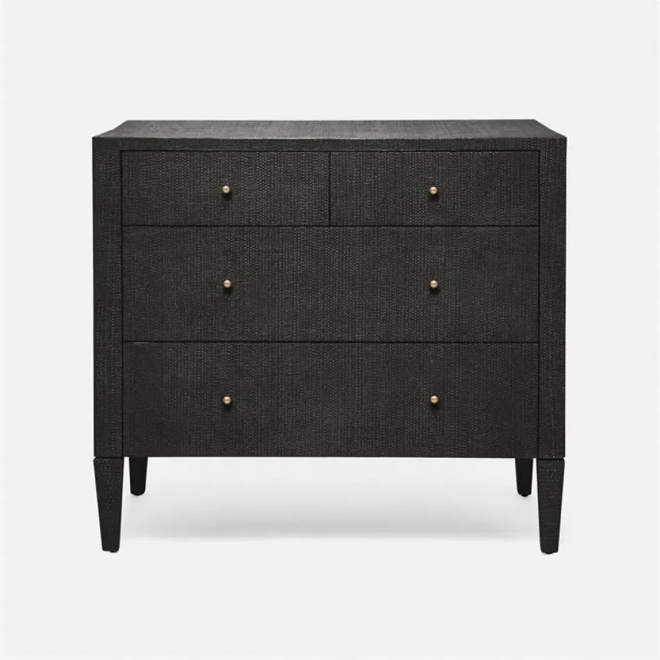 Conrad Dresser Black Faux Raffia 36"L x 18"W x 32"H