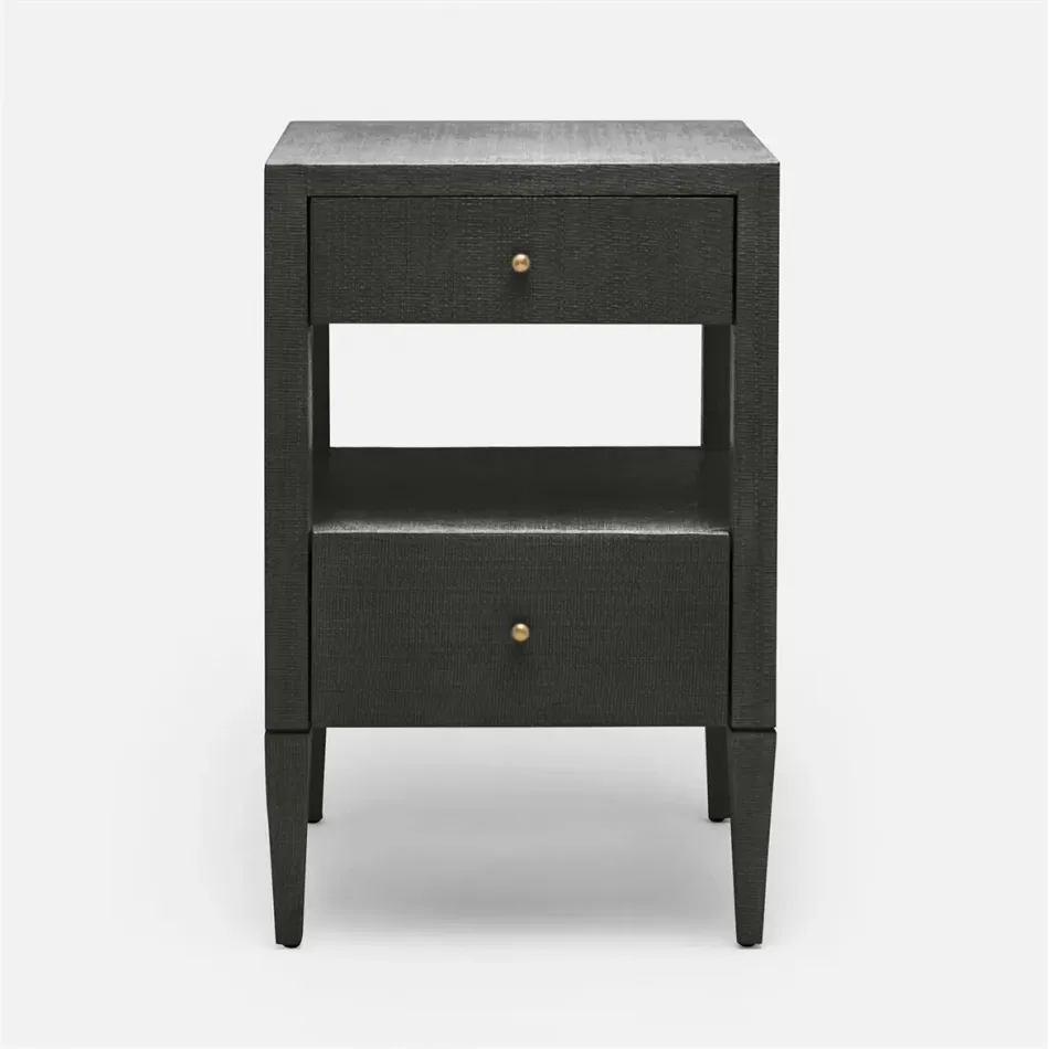 Conrad Nightstand Black Faux Raffia 18"L x 18"W x 28"H