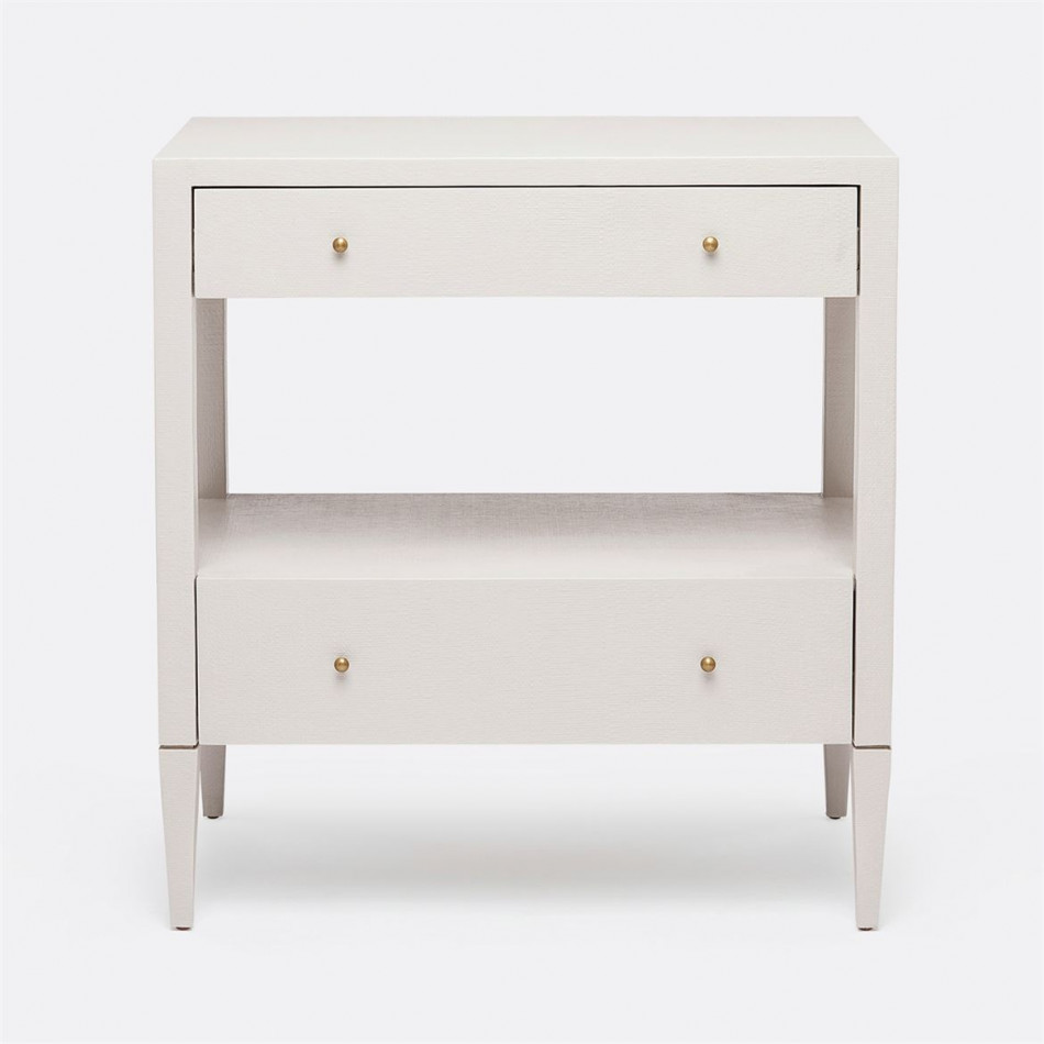 Conrad Nightstand French Gray Faux Raffia 30"L x 18"W x 32"H