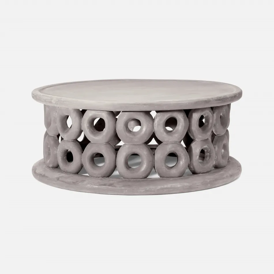 Dagen Light Gray Reconstituted Stone Coffee Table 44"D x 18"H