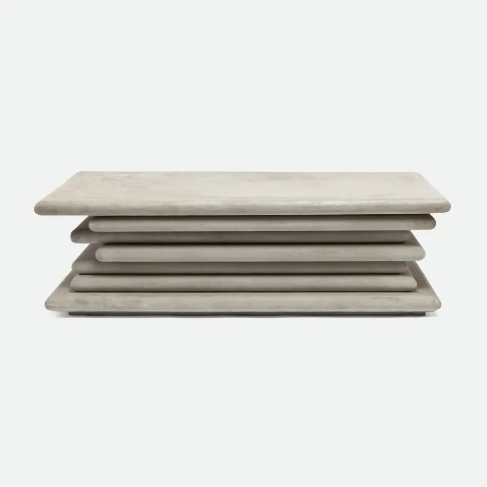 Dorsey Light Gray Reconstituted Stone Coffee Table