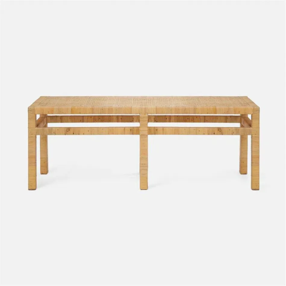 Isla Bench 48"W x 16"D x 18"H Natural Peeled Rattan