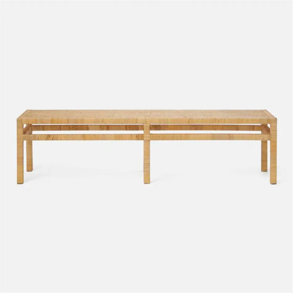 Isla Bench 68"W x 16"D x 18"H Natural Peeled Rattan