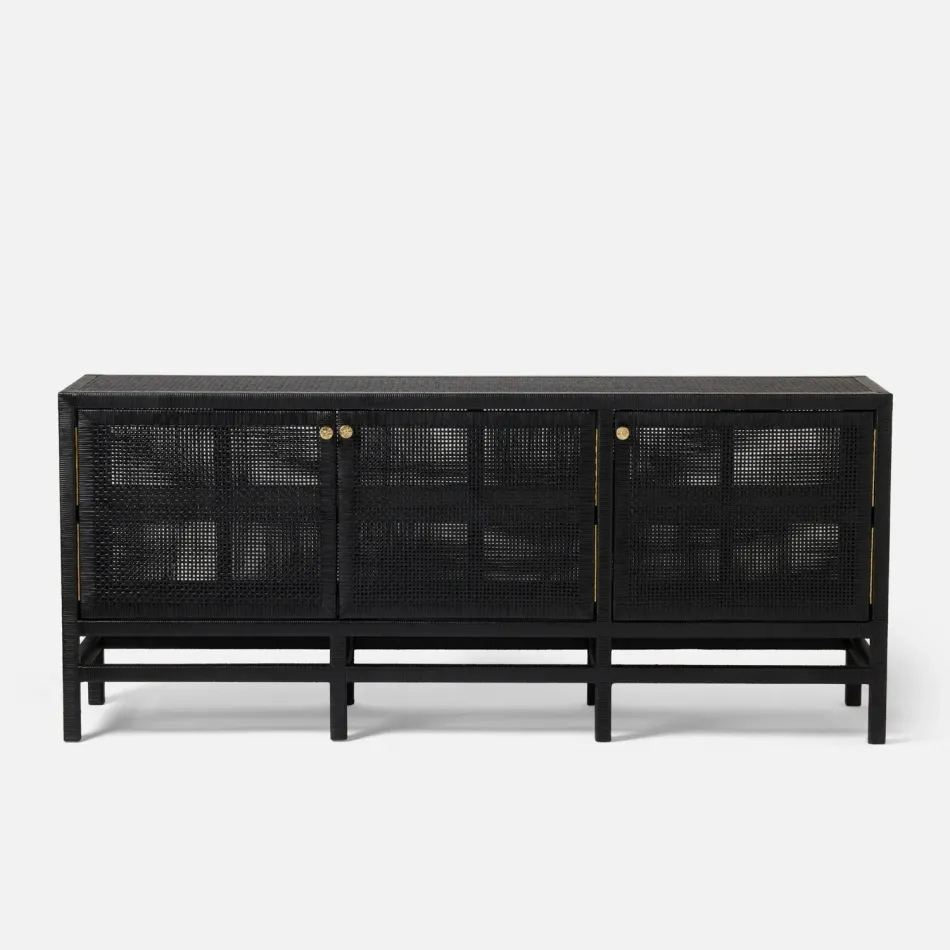 Isla Buffet Onyx 80"L x 18"W x 34"H Peeled Rattan