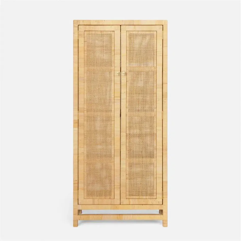 Isla Cabinet 32"L x 16"W x 72"H Natural Peeled Rattan