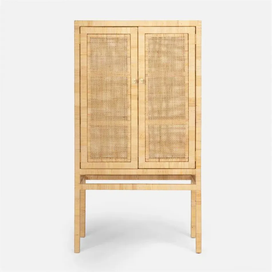 Isla Standing Cabinet 36"L x 16"W x 68"H Natural Peeled Rattan