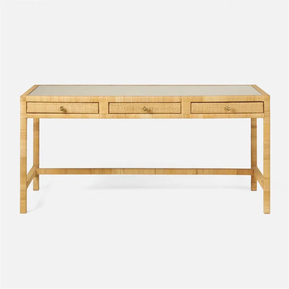 Isla Desk Natural Peeled Rattan 64"L x 30"W x 31"H