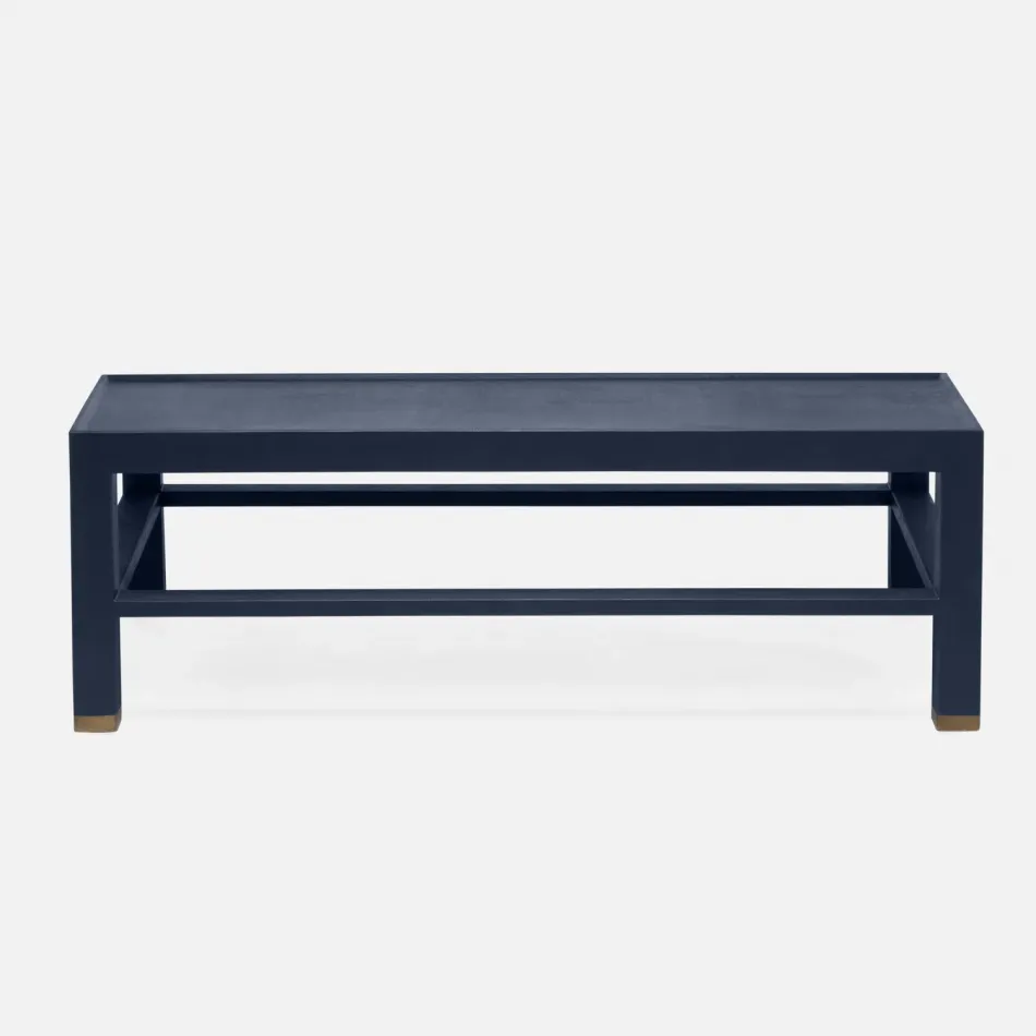 Jarin Coffee Table True Navy Faux Belgian Linen 60"L x 60"W x 18"H