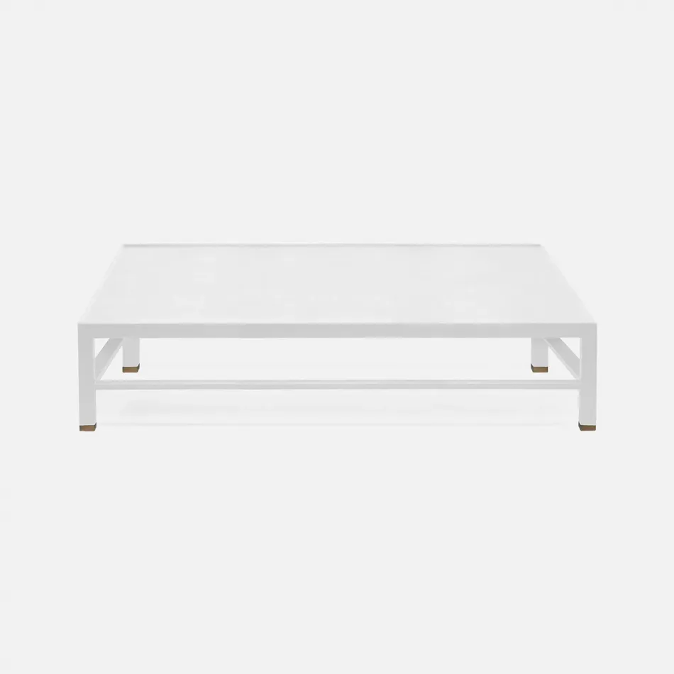 Jarin Coffee Table Designer White Faux Belgian Linen 60"L x 60"W x 18"H