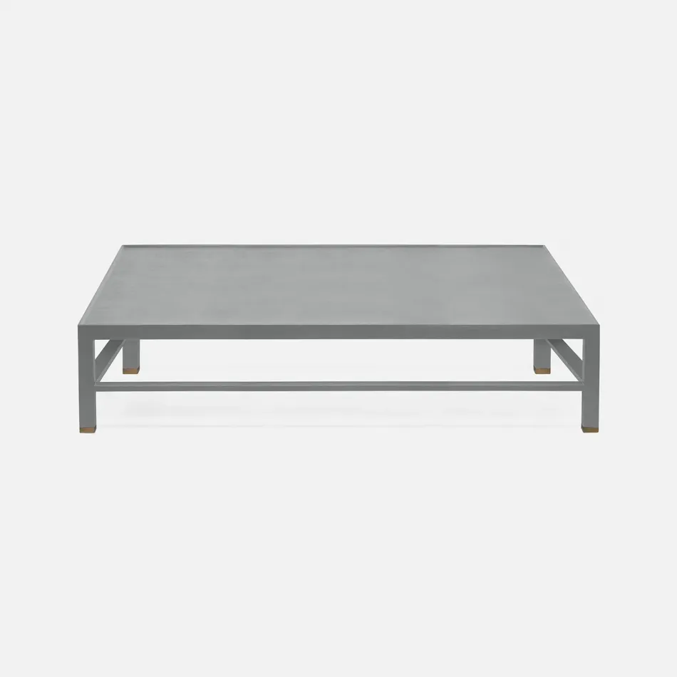 Jarin Coffee Table Graphite Faux Belgian Linen 60"L x 60"W x 18"H