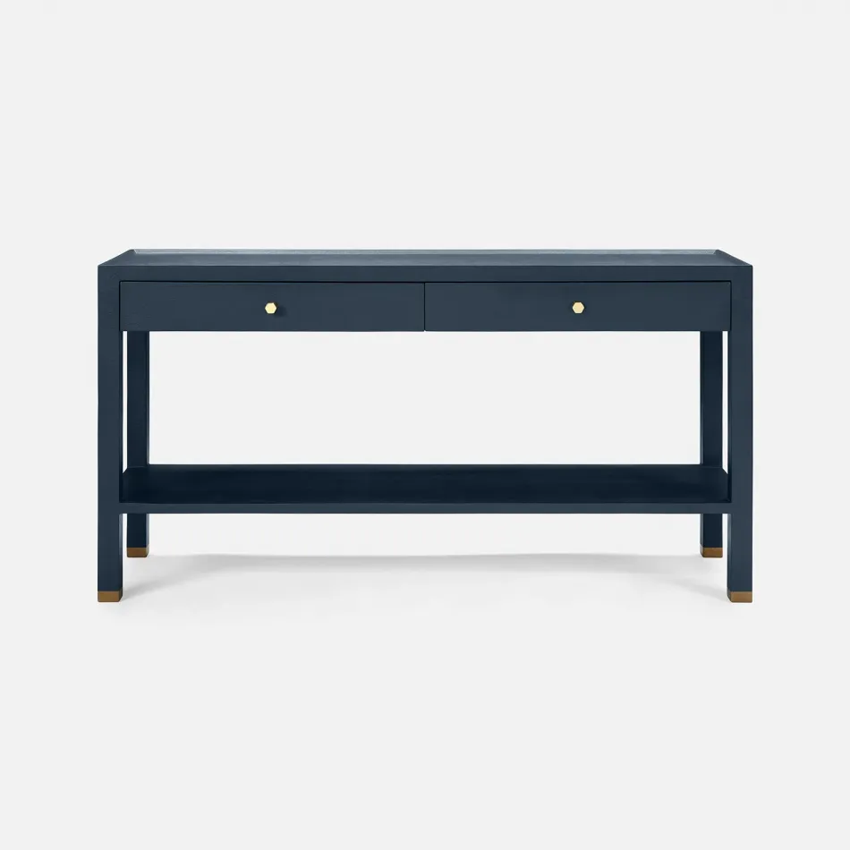 Jarin Console True Navy Faux Belgian Linen