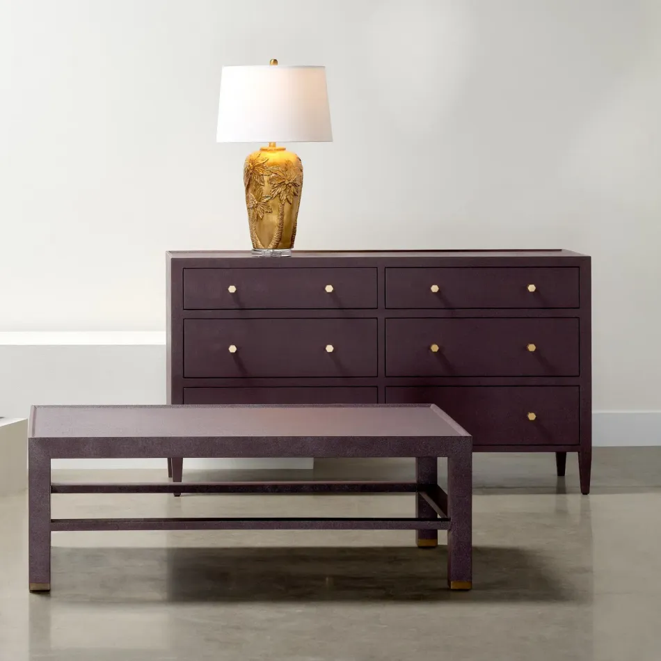 Jarin Dresser Aubergine 42"L x 20"W x 54"H Faux Belgian Linen