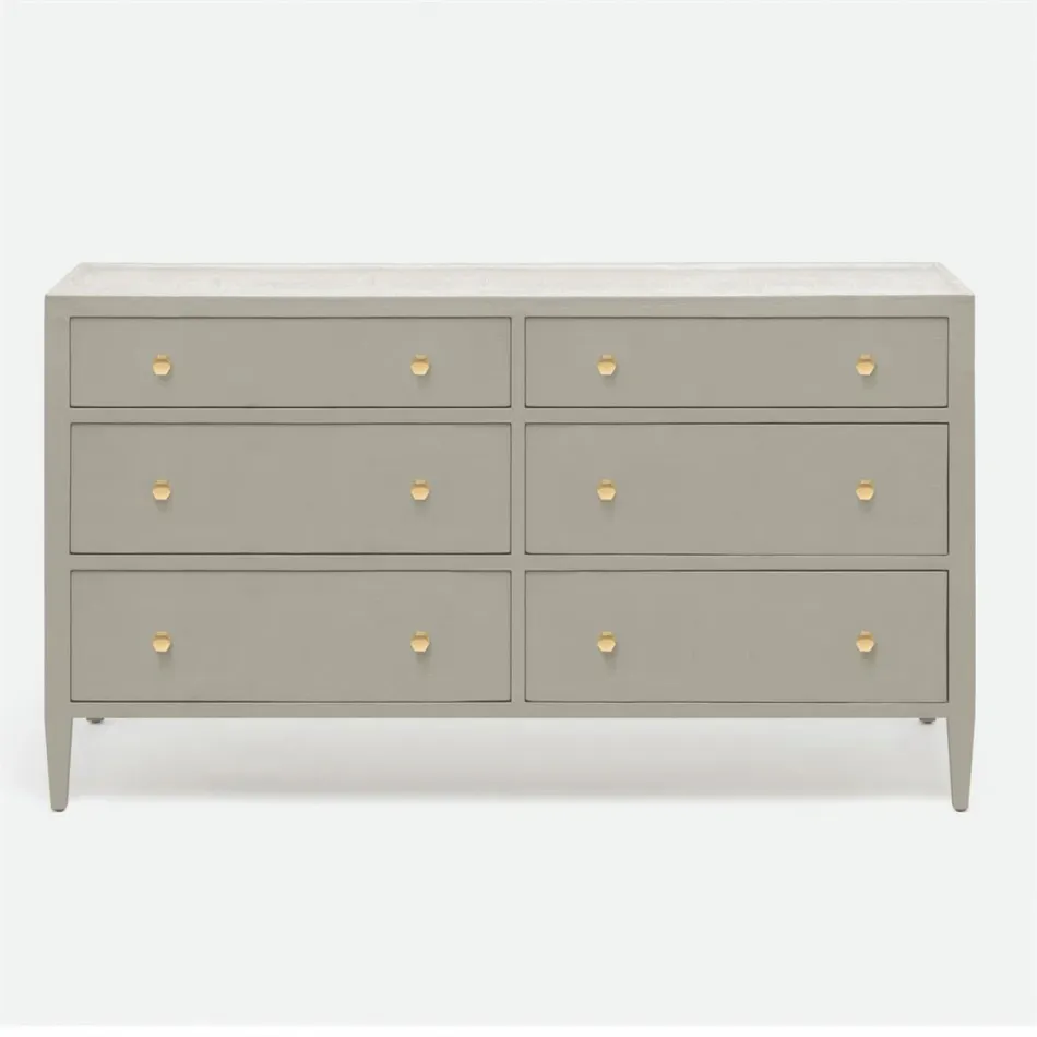 Jarin Dresser Light Gray Faux Belgian Linen 60"L x 20"W x 34"H