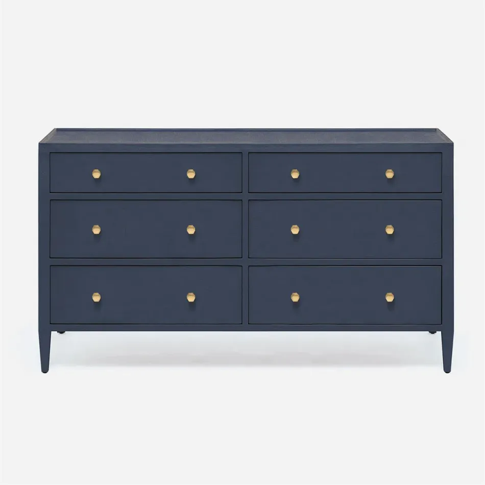 Jarin Dresser True Navy Faux Belgian Linen 60"L x 20"W x 34"H