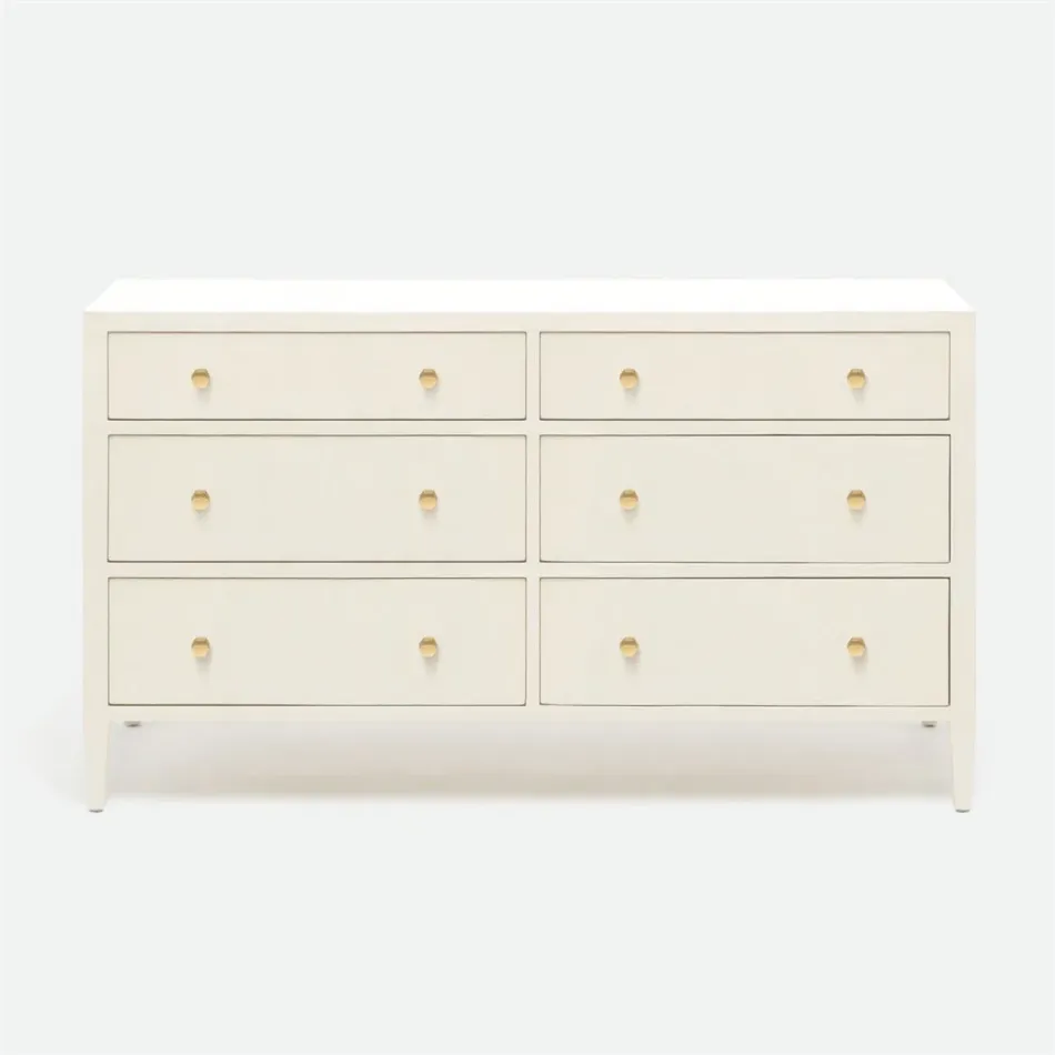 Jarin Dresser White Faux Belgian Linen 60"L x 20"W x 34"H