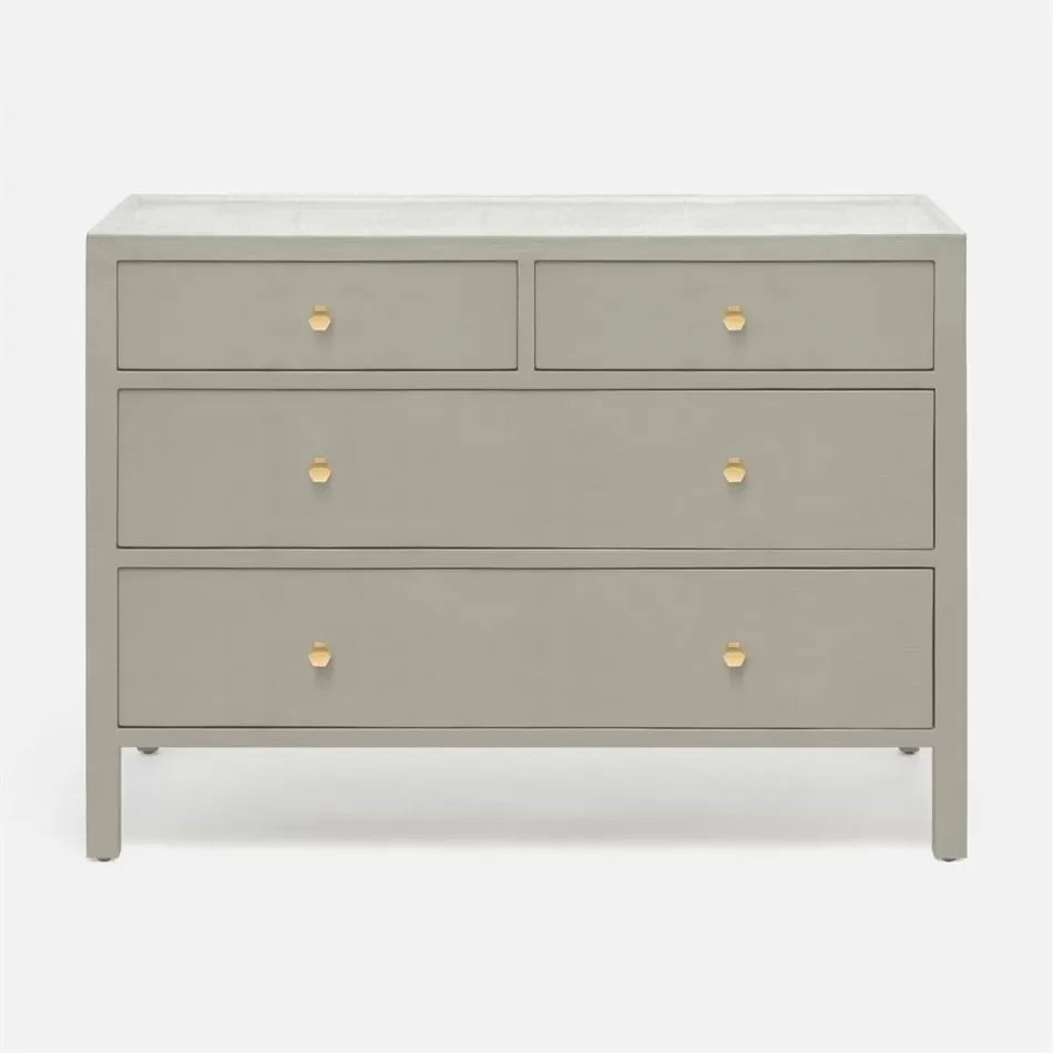 Jarin Dresser Light Gray Faux Belgian Linen 48"L x 20"W x 34"H