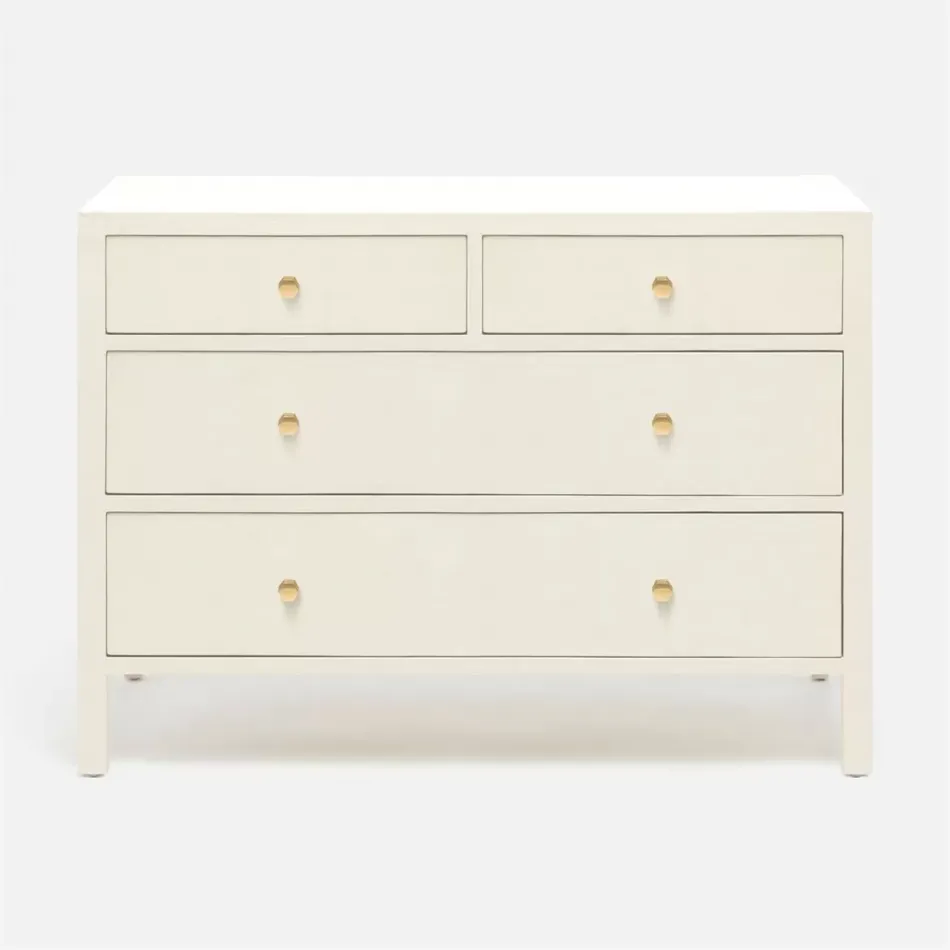 Jarin Dresser White Faux Belgian Linen