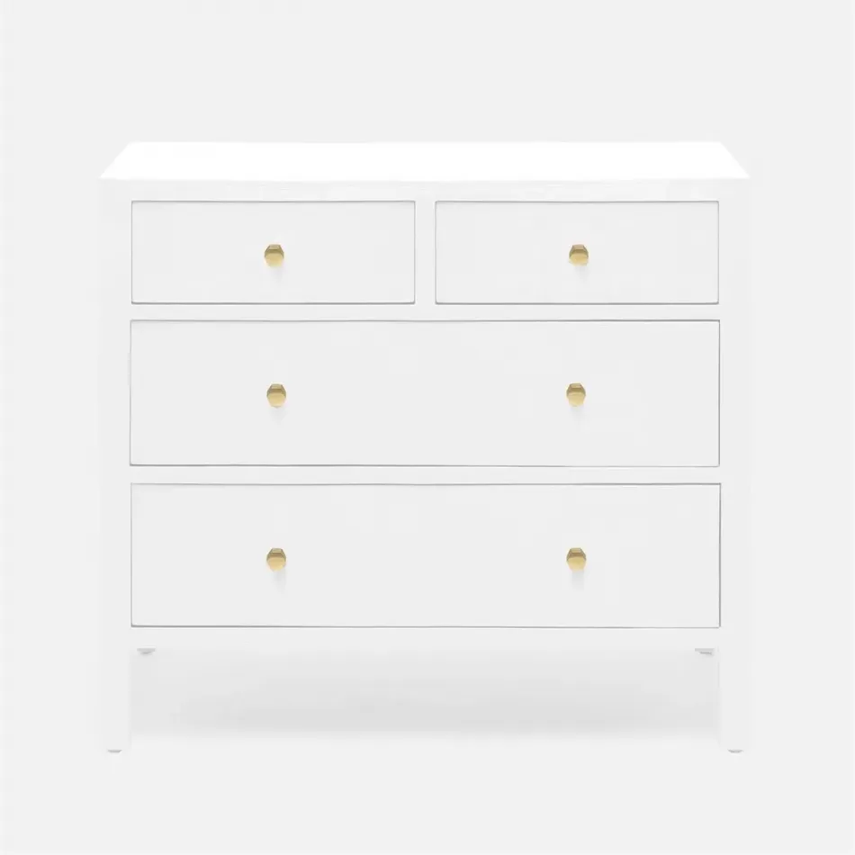 Jarin Dresser Designer White Faux Belgian Linen 36"L x 18"W x 32"H