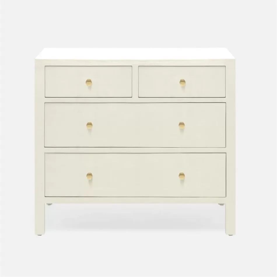 Jarin Dresser White Faux Belgian Linen 36"L x 18"W x 32"H