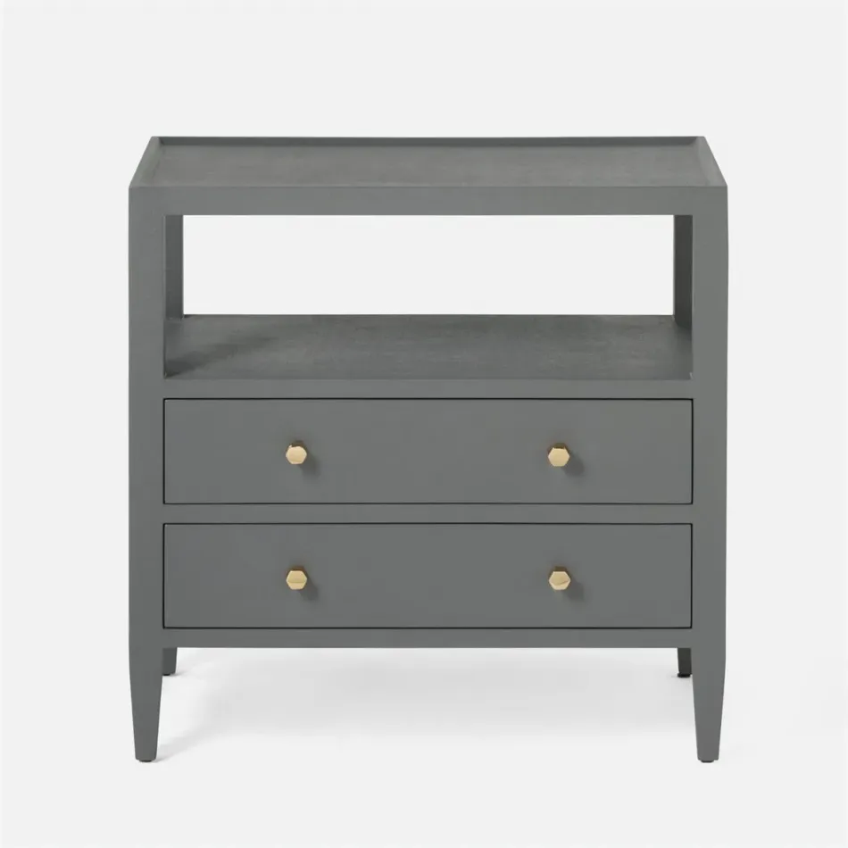 Jarin Nightstand Graphite Faux Belgian Linen