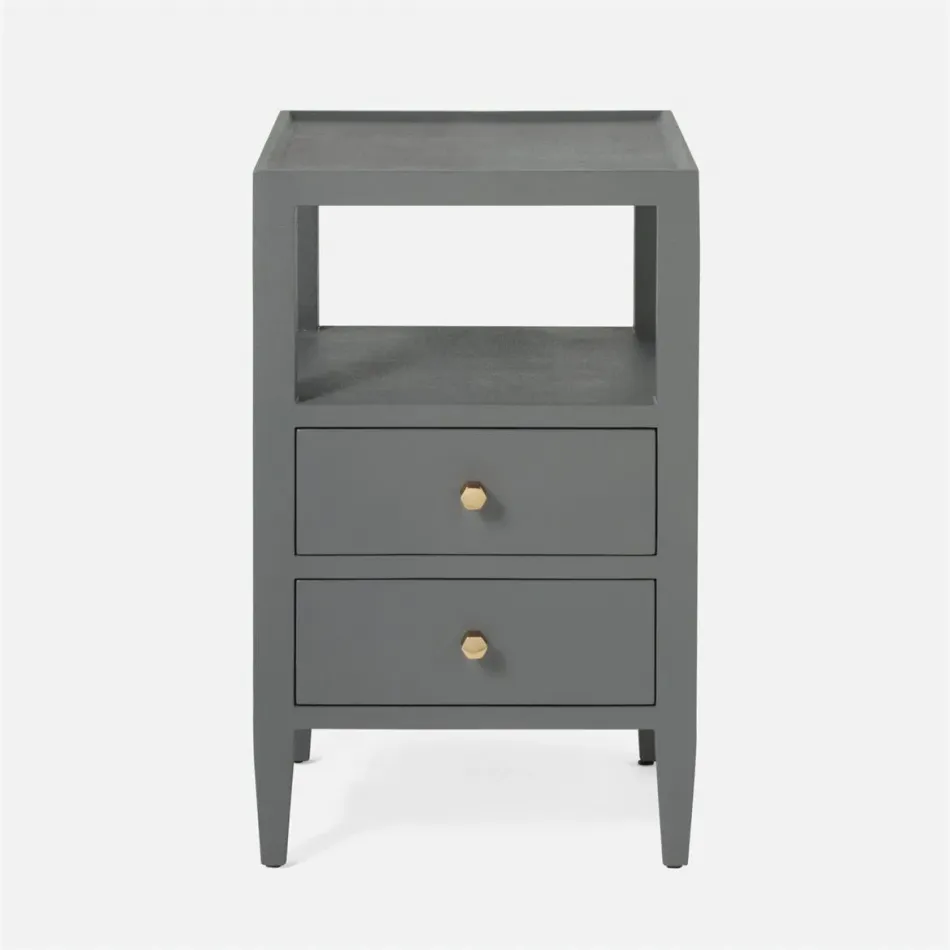 Jarin Nightstand Graphite Faux Belgian Linen 18"L x 18"W x 30"H