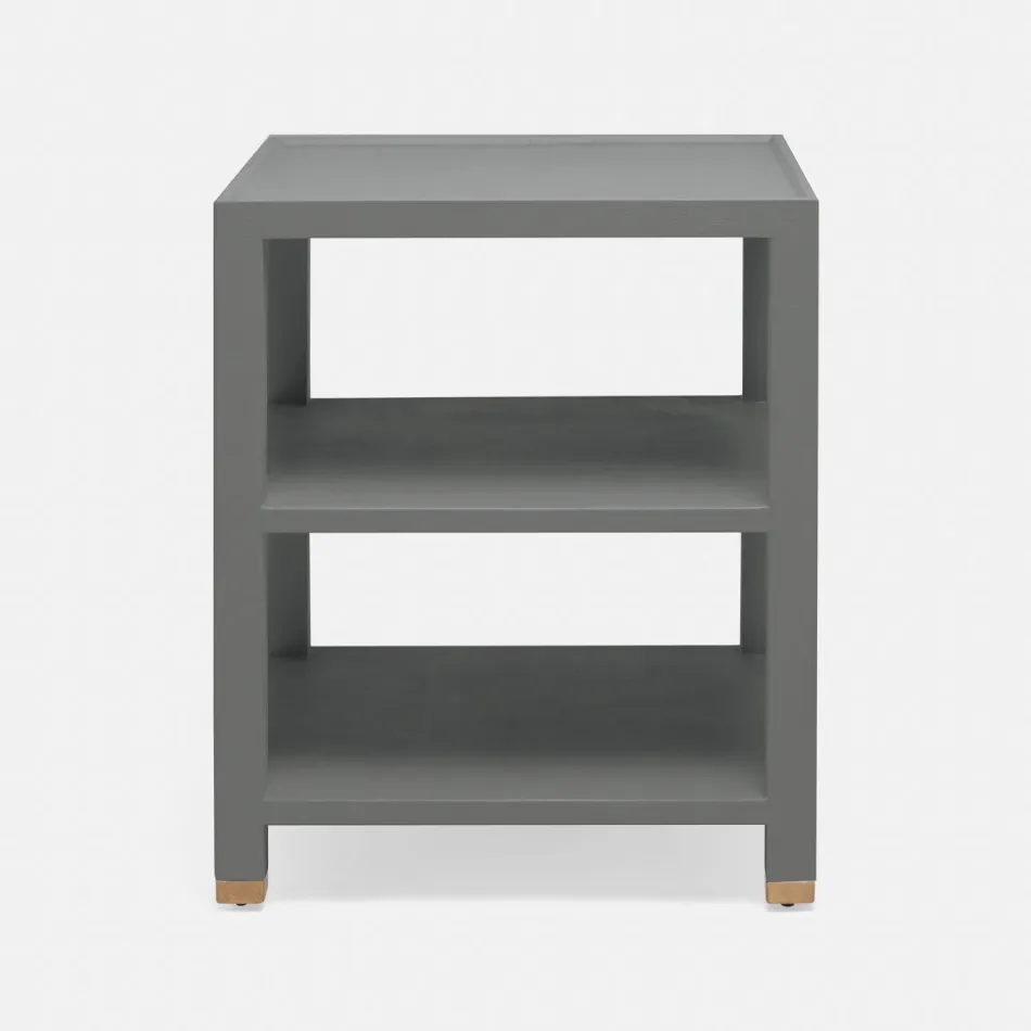 Jarin Side Table Graphite Faux Belgian Linen