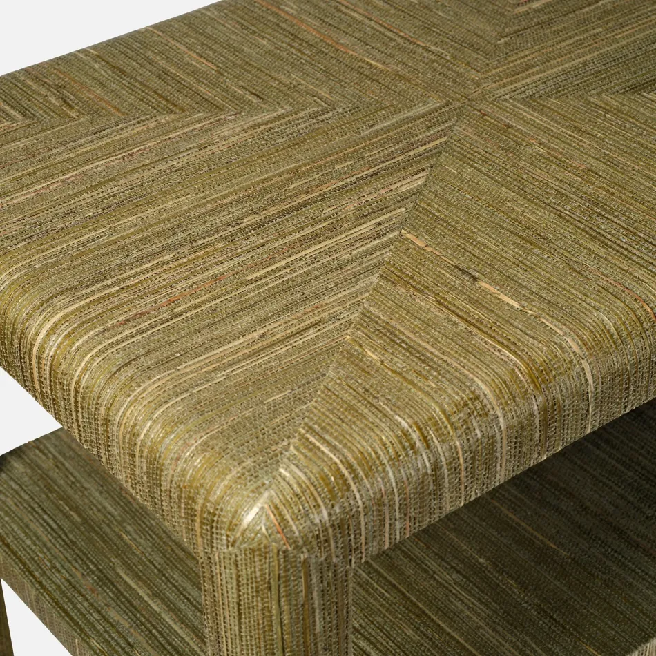 Parson Olive Hemp Side Table 25"L x 18"W x 28"H