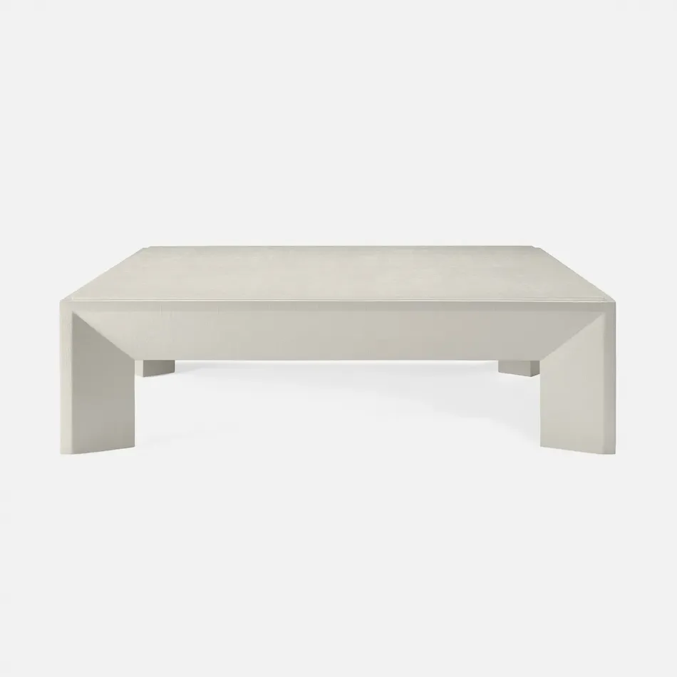 Roberts French Gray Faux Raffia Coffee Table 60"L x 60"W x 17"H