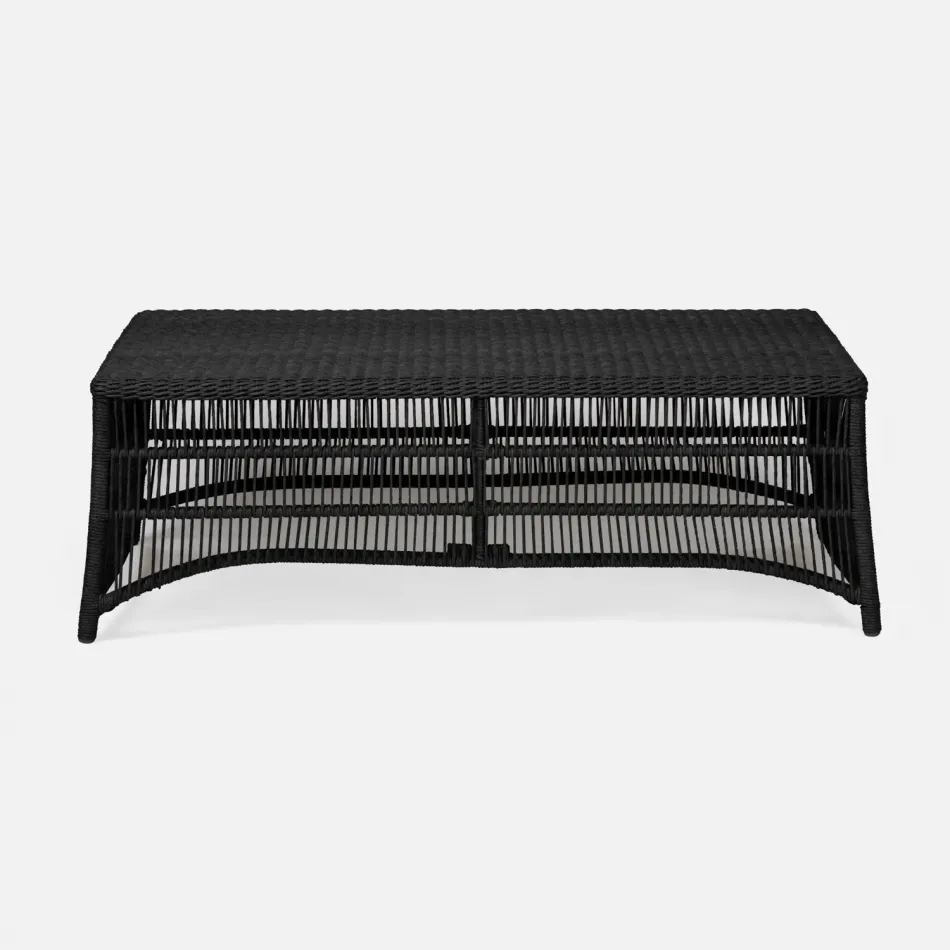 Soma Charcoal Twisted Faux Wicker Coffee Table 52"L x 30"W x 17"H
