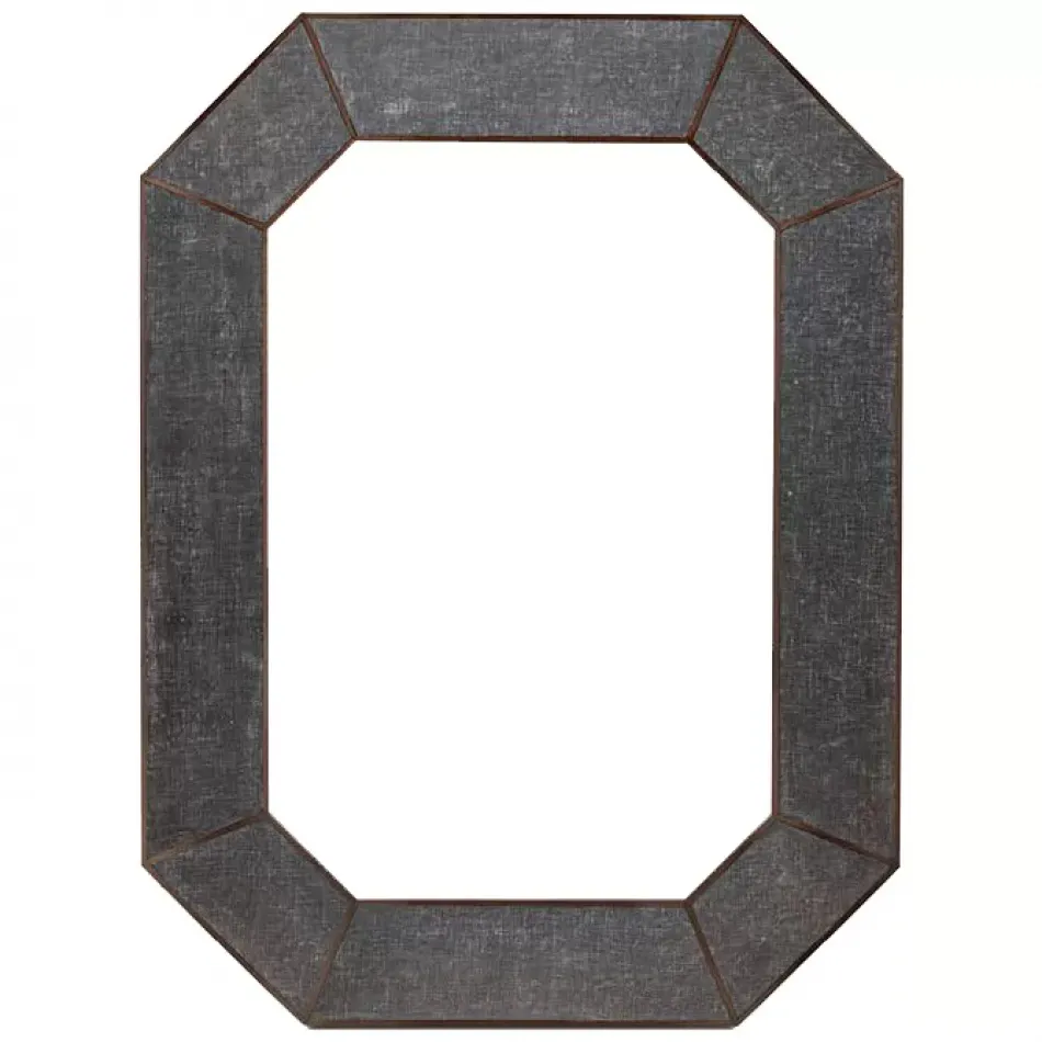 Elliott 35"W x 47"H Rectangular Charcoal Faux Linen Mirror