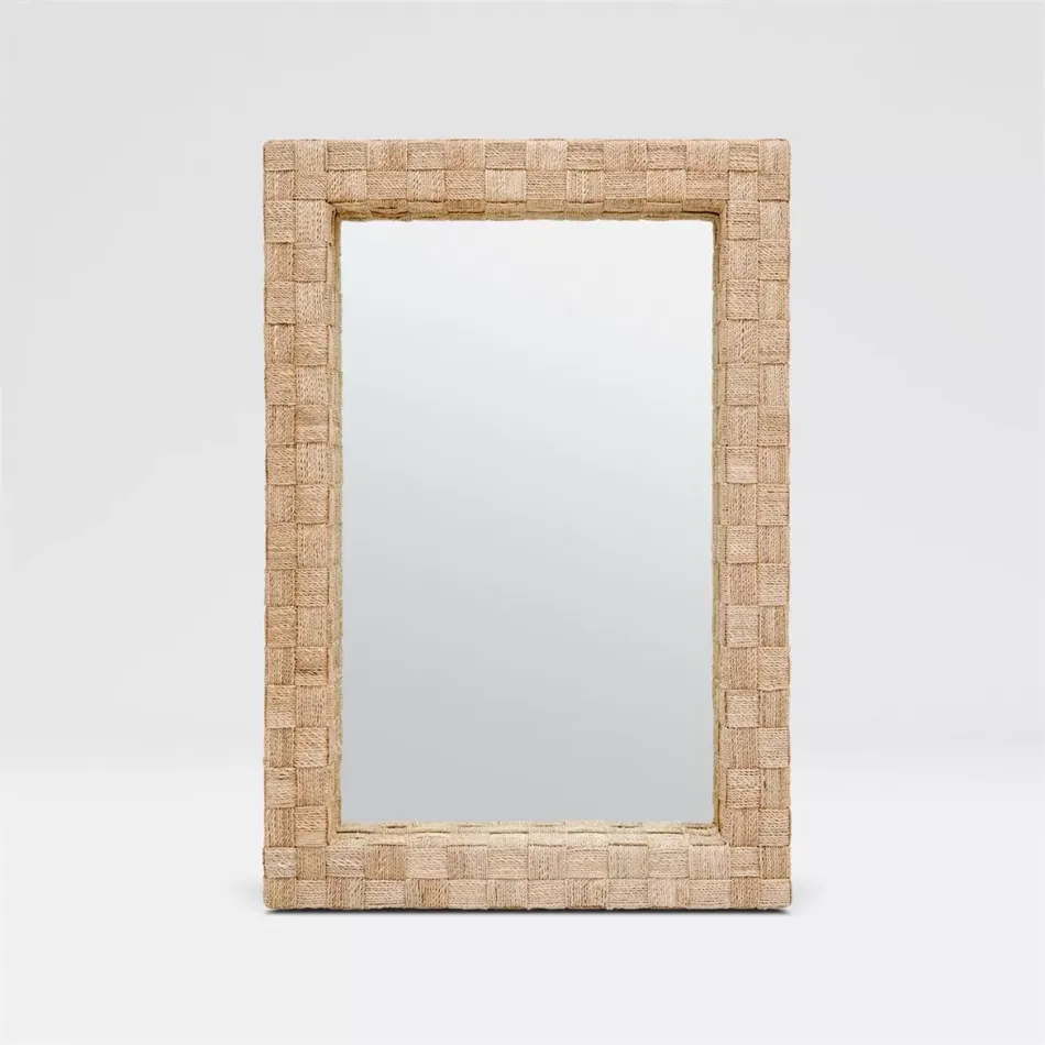 Gene Natural Lattice Abaca Rectangular Mirror