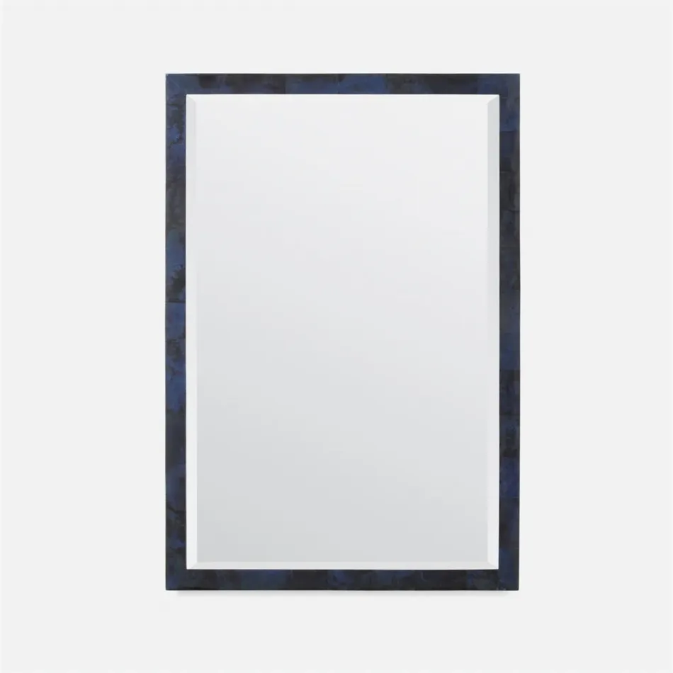 Sidney Dark Blue Pen Shell Rectangular Mirror 26"W x 38"H