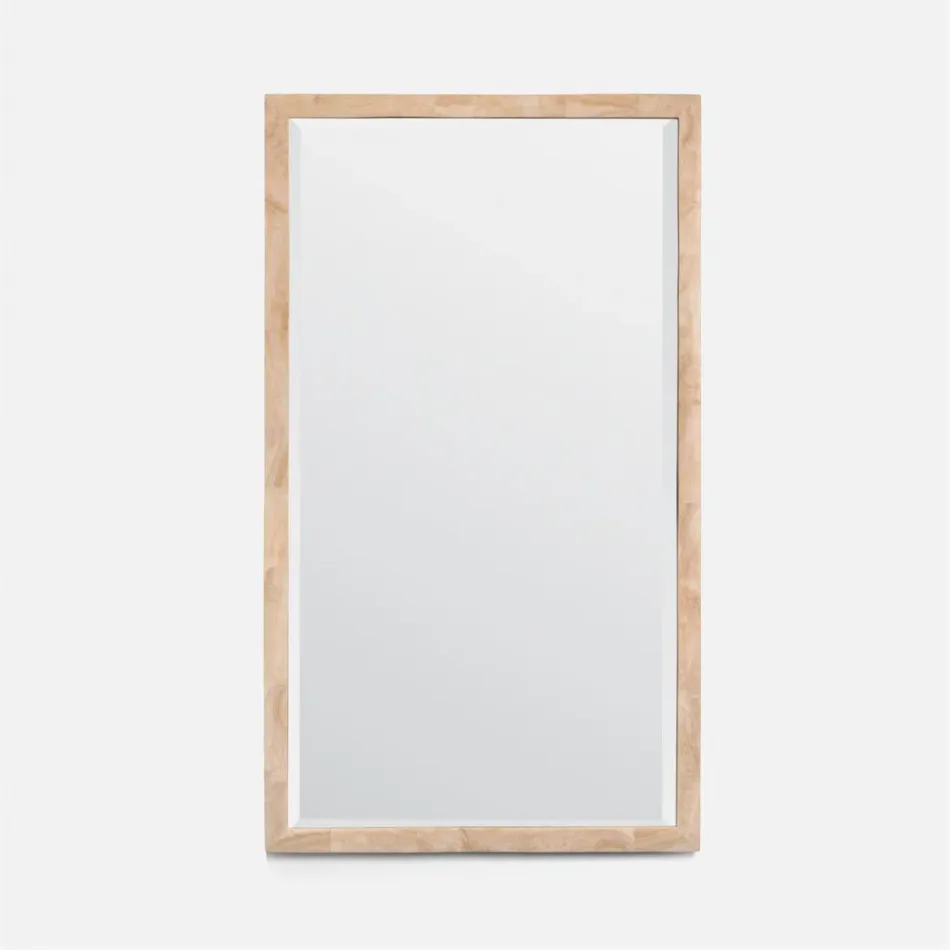 Sidney Beige Crystal Stone Rectangular Mirror 30"W x 52"H