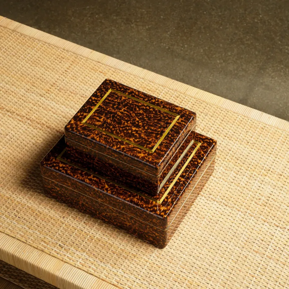 Arnold High-Gloss Faux Tortoise Box Set of Two