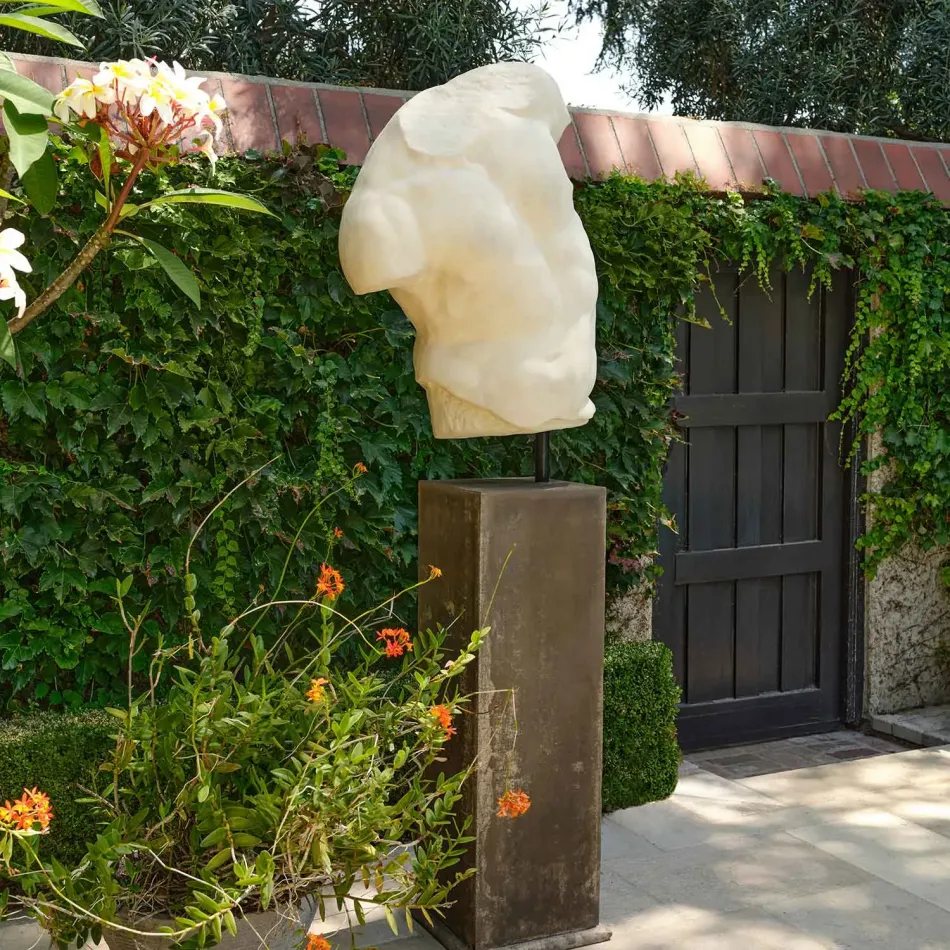 Kempsey Tuscan White/Rustic Brown Reconstituted Stone Sculpture Pedestal
