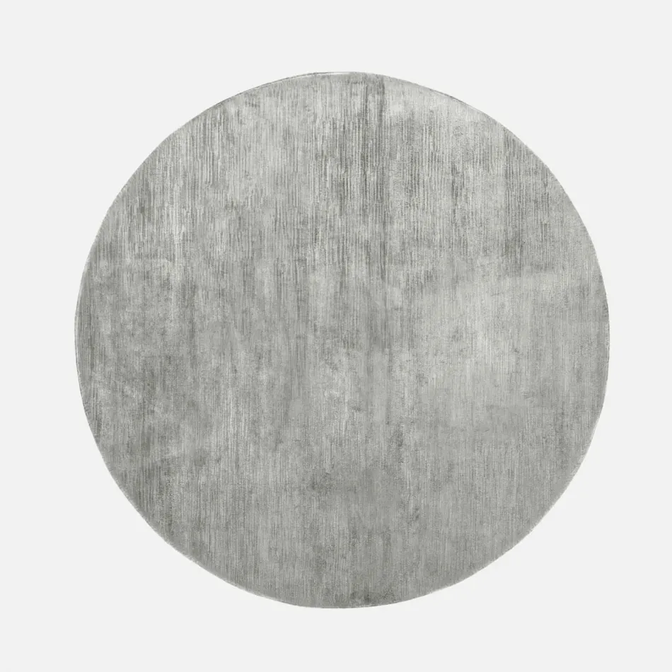 Halston Light Gray Handwoven Tencel Rug Indoor 8'D