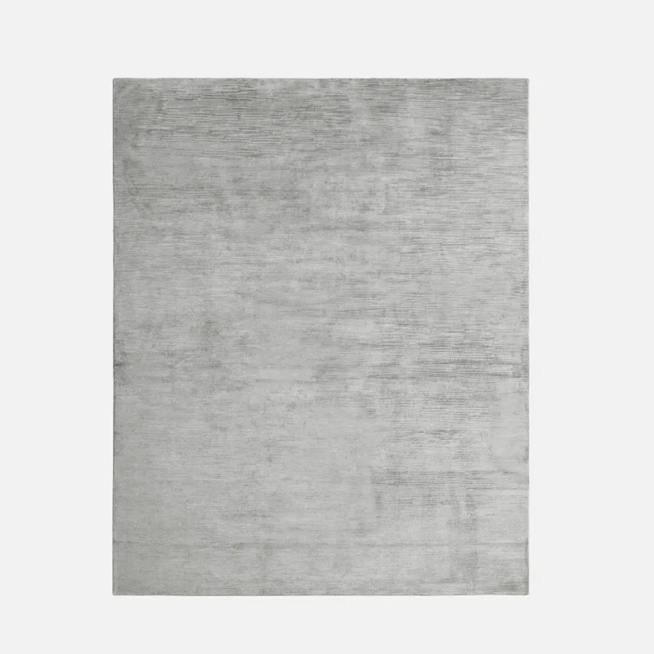 Halston Light Gray Handwoven Tencel Rug Indoor