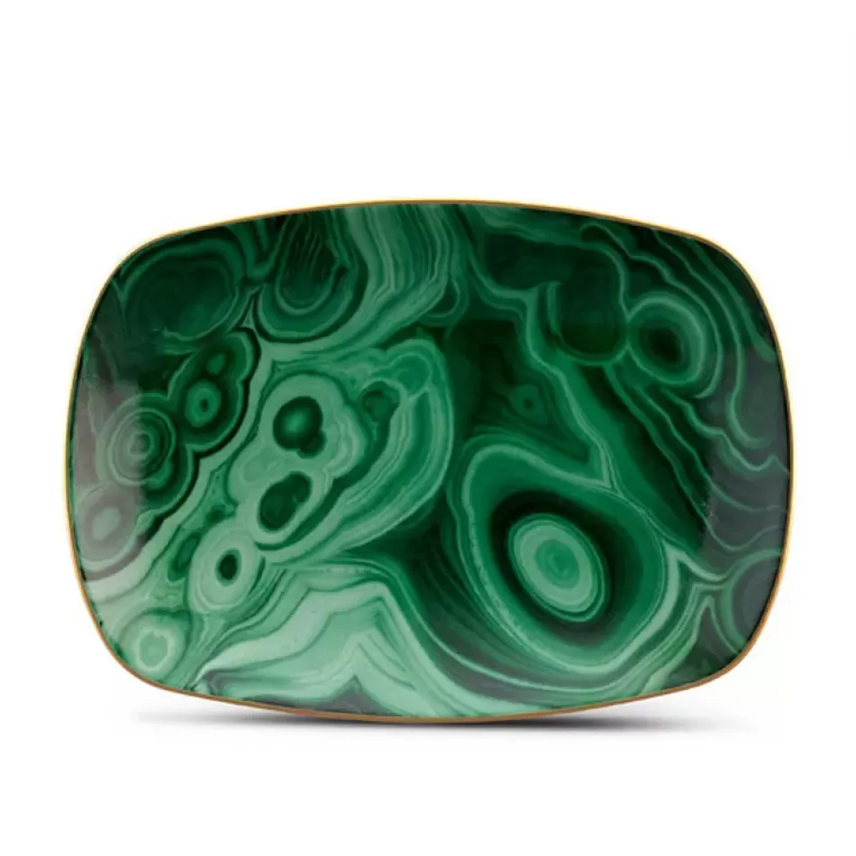 Malachite Rectangular Tray Small 7 x 5" - 18 x 13cm