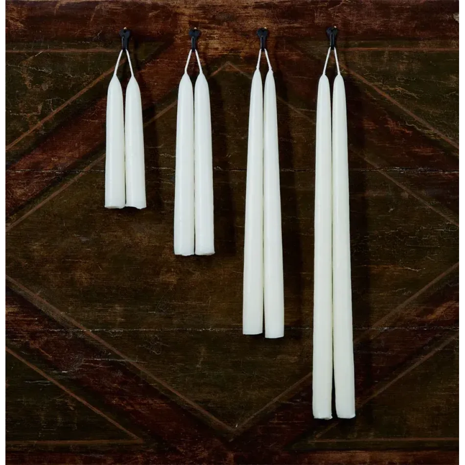Ivory Beeswax Tapers, Pair