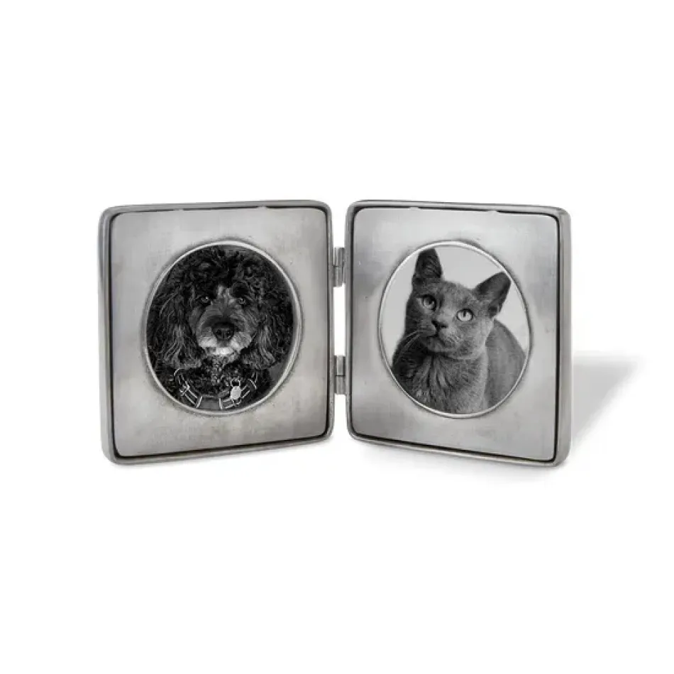 Piemonte Peltro Round Double Frame